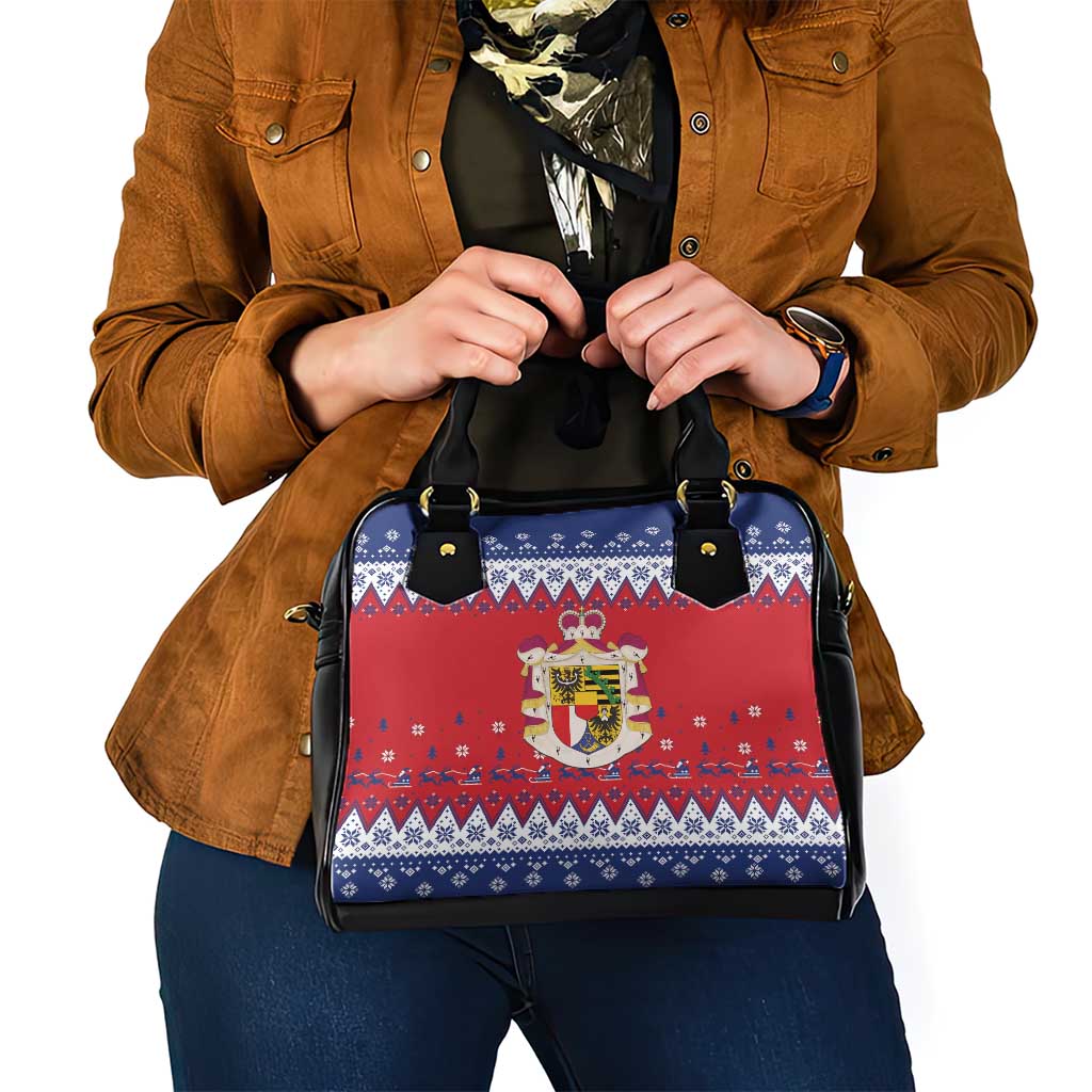 Liechtenstein Christmas Shoulder Handbag Coat Of Arms Frohe Weihnachten - Wonder Print Shop