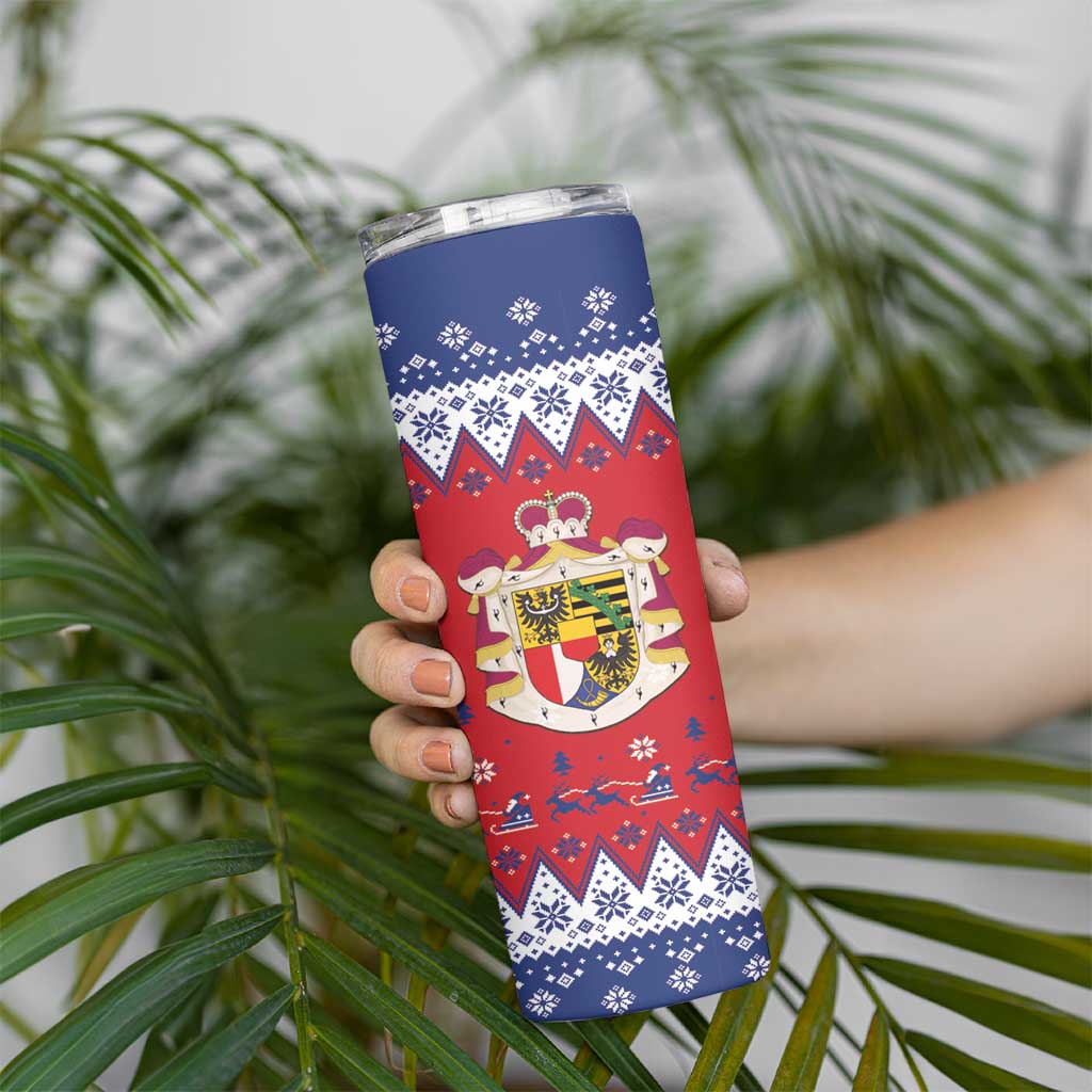 Liechtenstein Christmas Skinny Tumbler Coat Of Arms Frohe Weihnachten - Wonder Print Shop