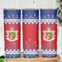 Liechtenstein Christmas Skinny Tumbler Coat Of Arms Frohe Weihnachten - Wonder Print Shop