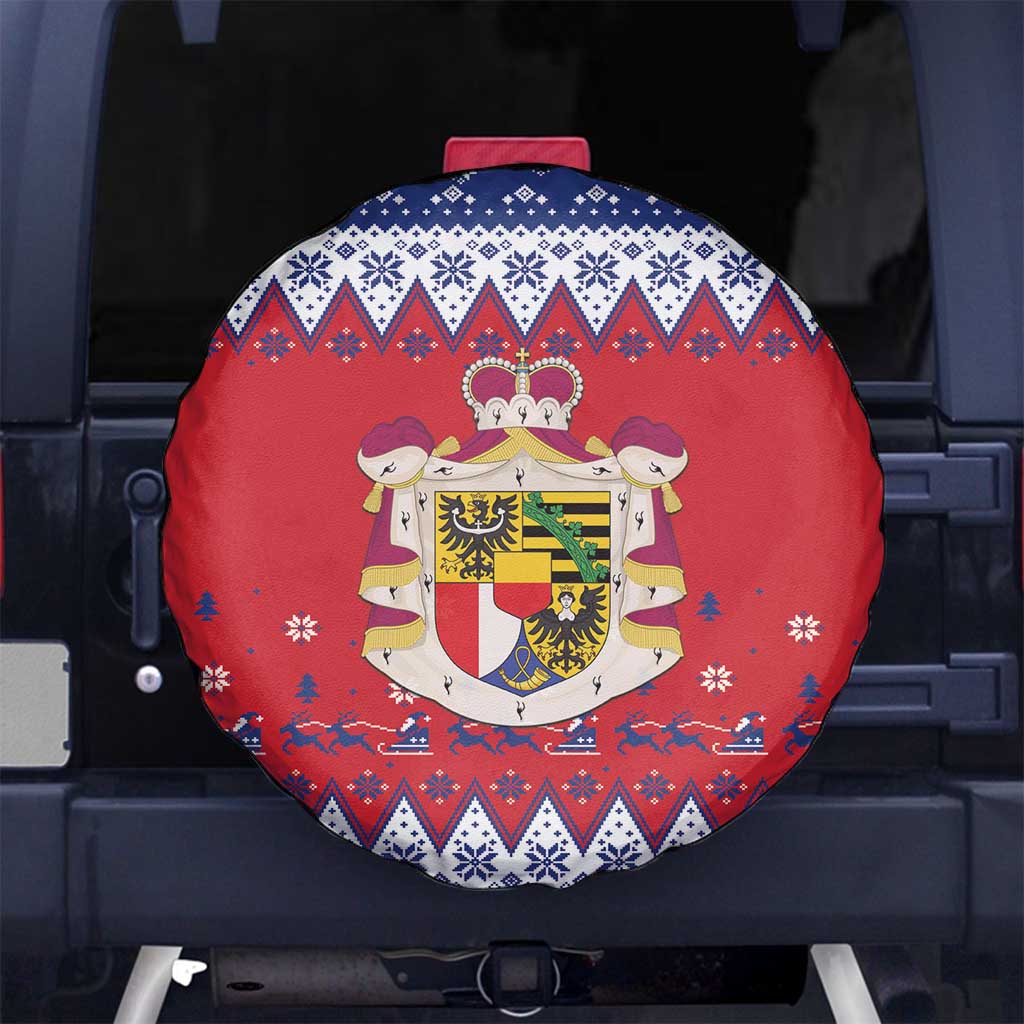 Liechtenstein Christmas Spare Tire Cover Coat Of Arms Frohe Weihnachten - Wonder Print Shop