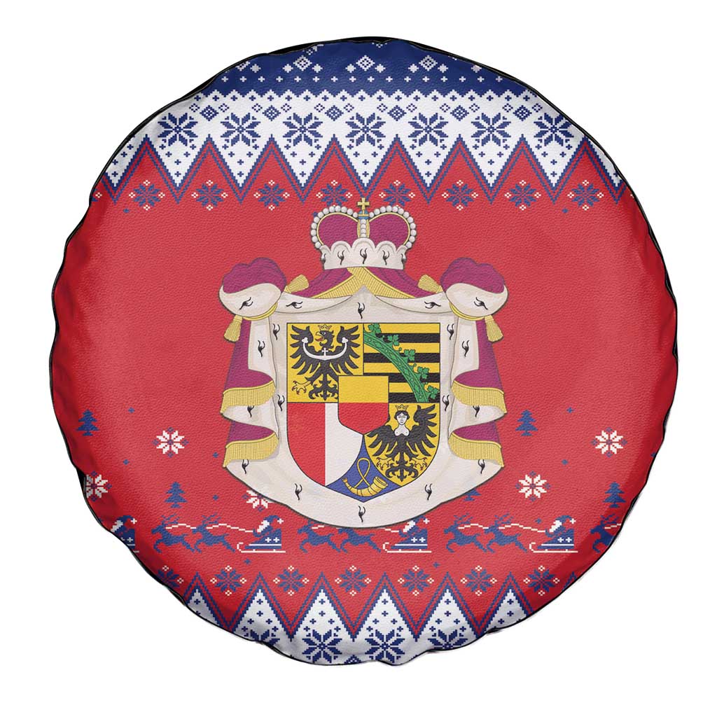 Liechtenstein Christmas Spare Tire Cover Coat Of Arms Frohe Weihnachten - Wonder Print Shop