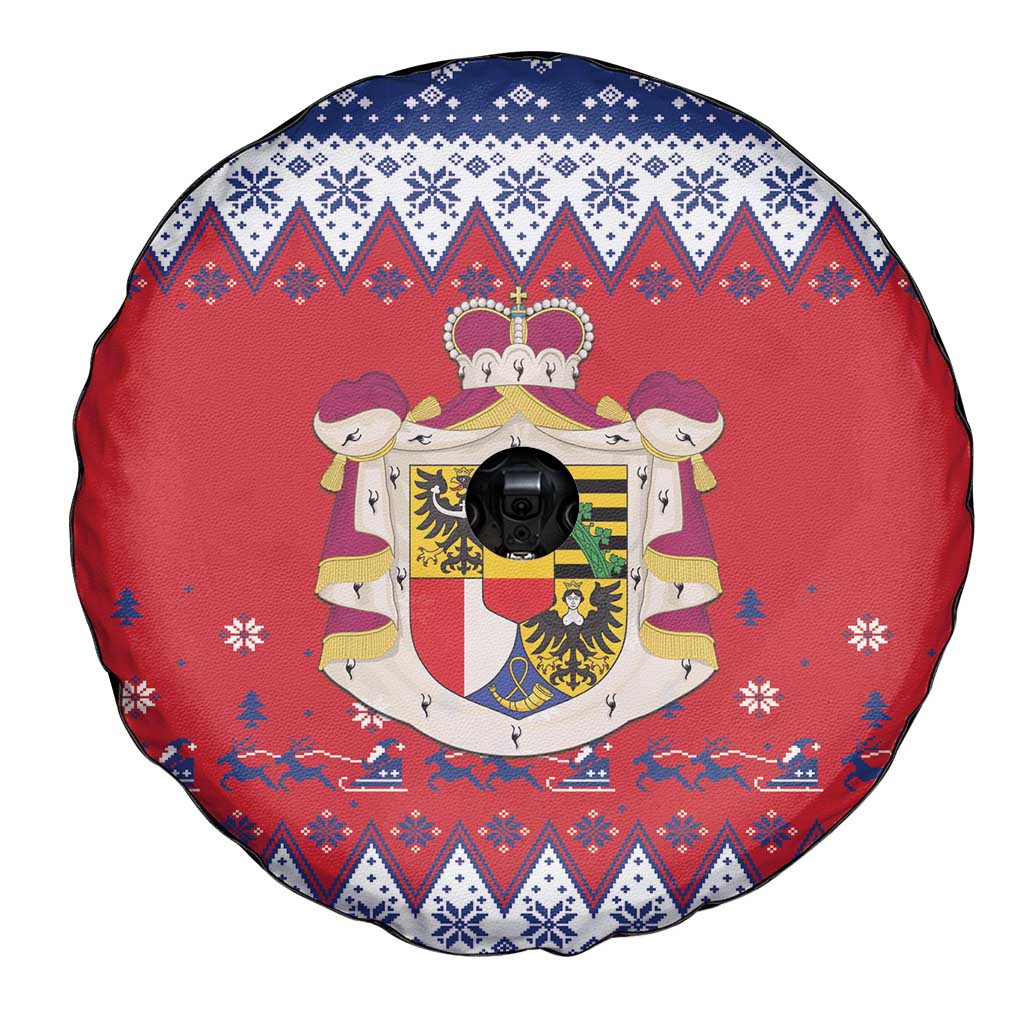 Liechtenstein Christmas Spare Tire Cover Coat Of Arms Frohe Weihnachten - Wonder Print Shop