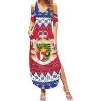 Liechtenstein Christmas Summer Maxi Dress Coat Of Arms Frohe Weihnachten - Wonder Print Shop