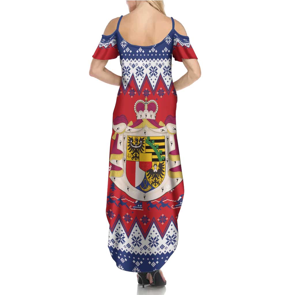 Liechtenstein Christmas Summer Maxi Dress Coat Of Arms Frohe Weihnachten - Wonder Print Shop