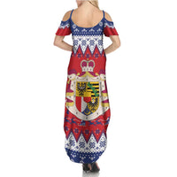Liechtenstein Christmas Summer Maxi Dress Coat Of Arms Frohe Weihnachten - Wonder Print Shop