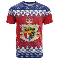 Liechtenstein Christmas T Shirt Coat Of Arms Frohe Weihnachten - Wonder Print Shop