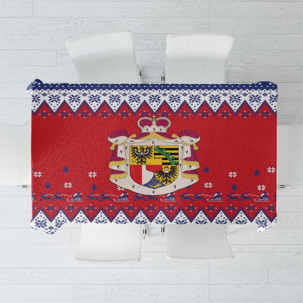 Liechtenstein Christmas Tablecloth Coat Of Arms Frohe Weihnachten - Wonder Print Shop