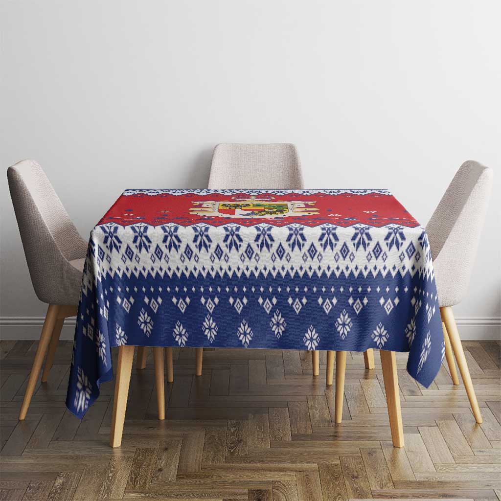 Liechtenstein Christmas Tablecloth Coat Of Arms Frohe Weihnachten - Wonder Print Shop