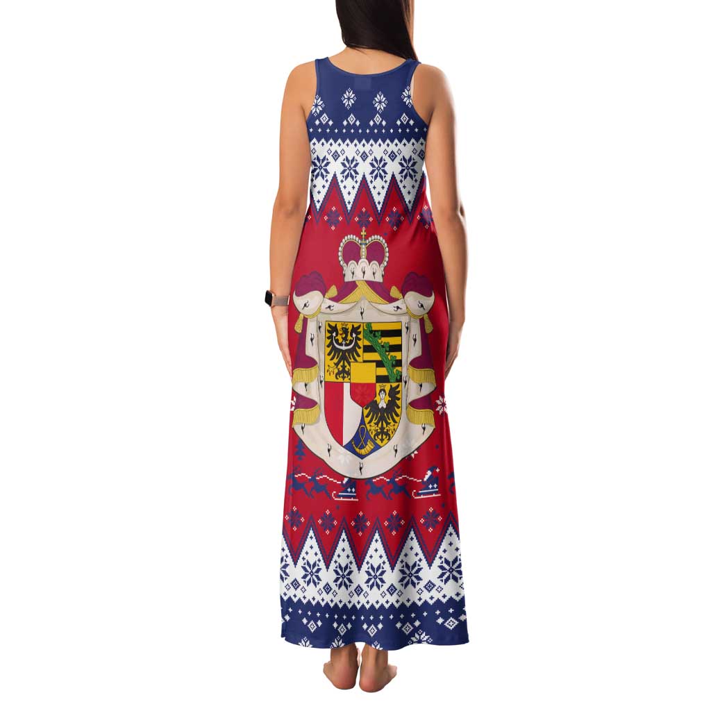 Liechtenstein Christmas Tank Maxi Dress Coat Of Arms Frohe Weihnachten - Wonder Print Shop