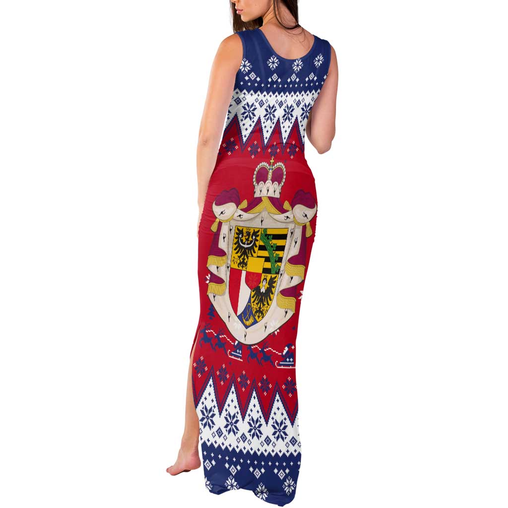 Liechtenstein Christmas Tank Maxi Dress Coat Of Arms Frohe Weihnachten - Wonder Print Shop