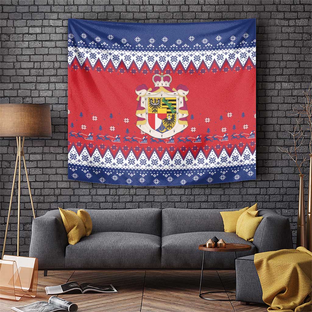 Liechtenstein Christmas Tapestry Coat Of Arms Frohe Weihnachten - Wonder Print Shop