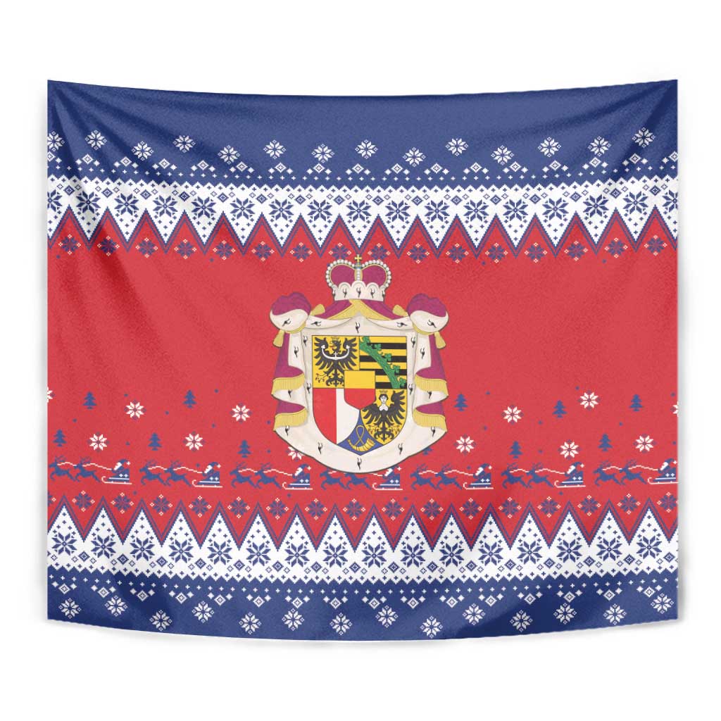 Liechtenstein Christmas Tapestry Coat Of Arms Frohe Weihnachten - Wonder Print Shop