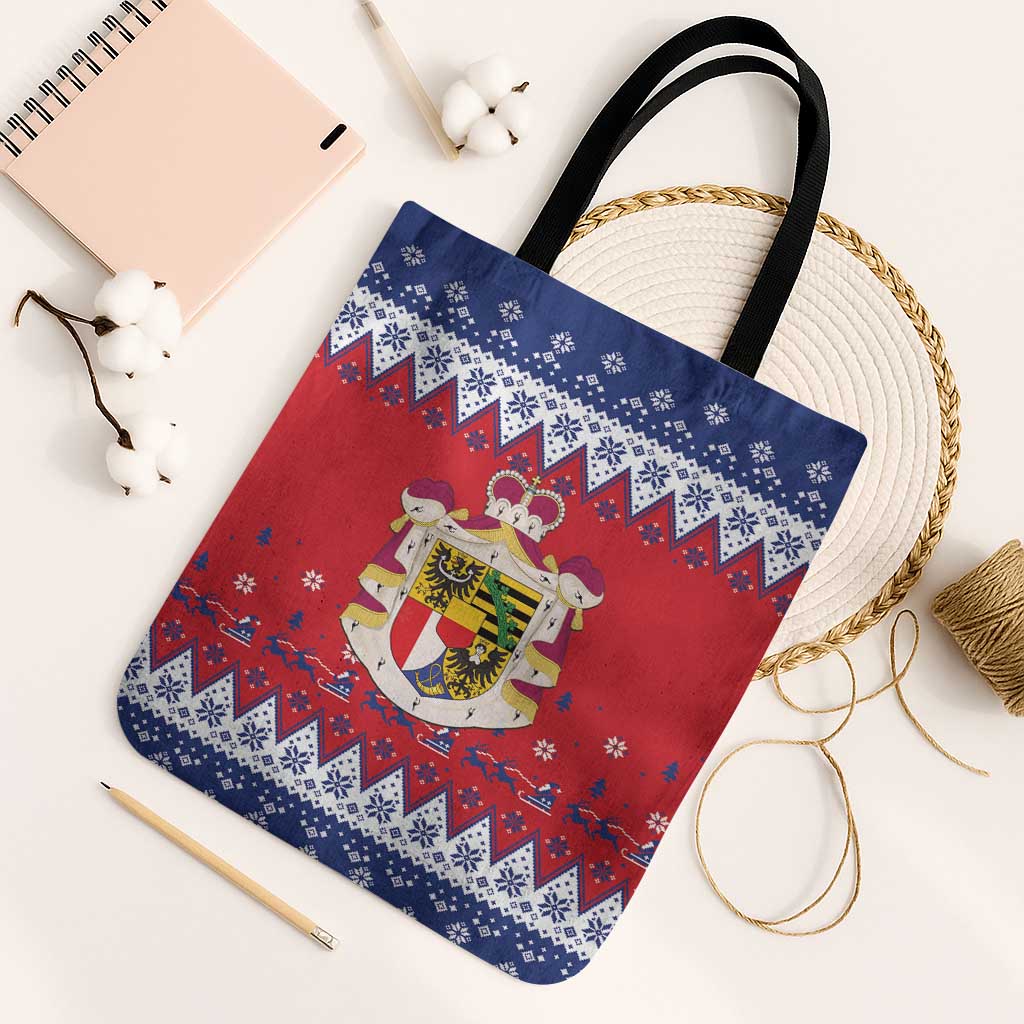 Liechtenstein Christmas Tote Bag Coat Of Arms Frohe Weihnachten - Wonder Print Shop