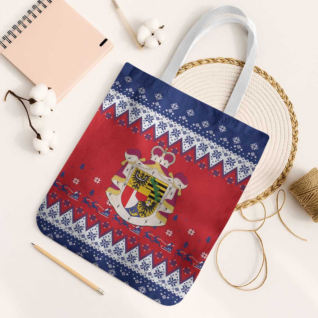 Liechtenstein Christmas Tote Bag Coat Of Arms Frohe Weihnachten - Wonder Print Shop