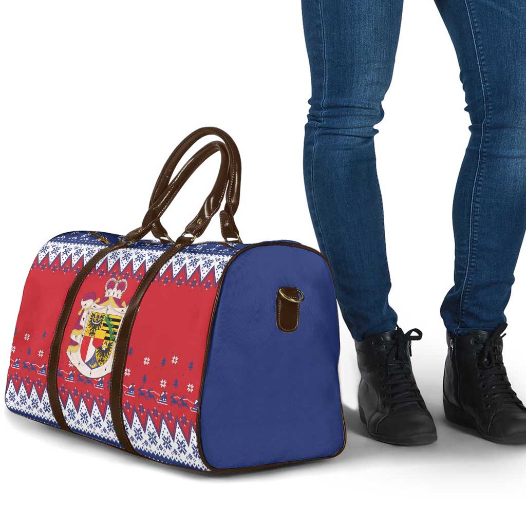 Liechtenstein Christmas Travel Bag Coat Of Arms Frohe Weihnachten - Wonder Print Shop