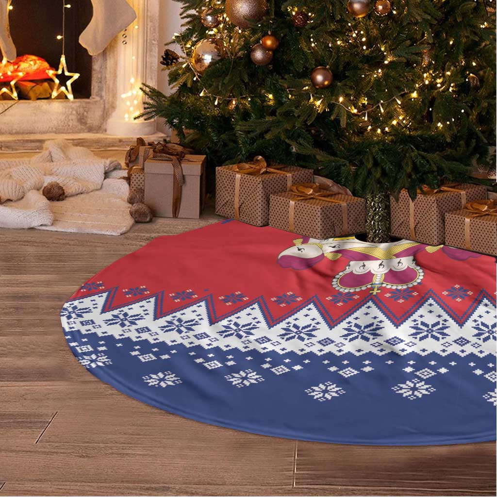 Liechtenstein Christmas Tree Skirt Coat Of Arms Frohe Weihnachten - Wonder Print Shop