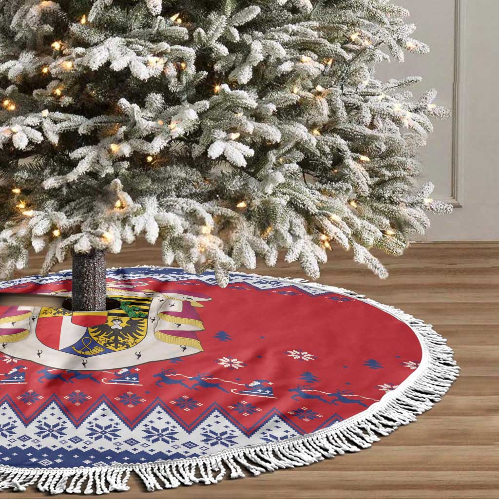 Liechtenstein Christmas Tree Skirt Coat Of Arms Frohe Weihnachten - Wonder Print Shop
