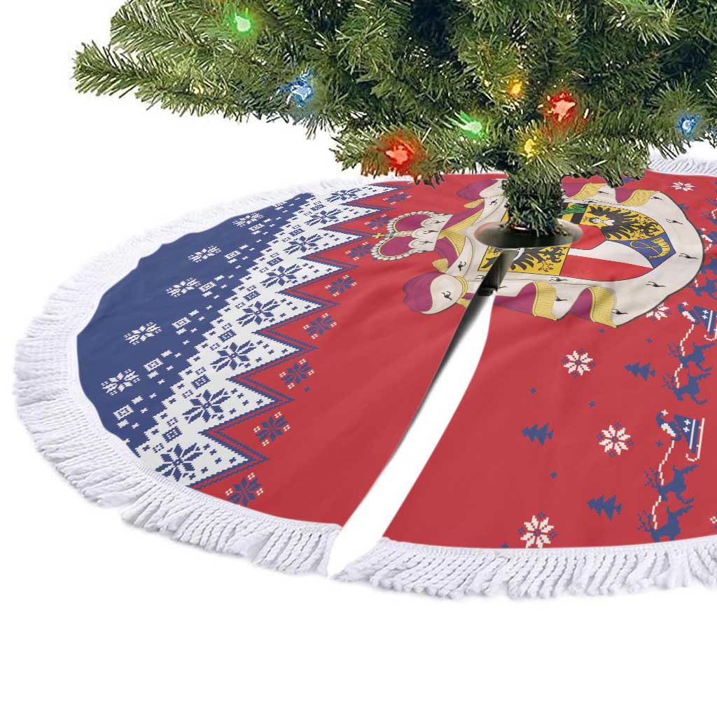 Liechtenstein Christmas Tree Skirt Coat Of Arms Frohe Weihnachten - Wonder Print Shop
