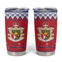 Liechtenstein Christmas Tumbler Cup Coat Of Arms Frohe Weihnachten - Wonder Print Shop