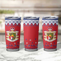 Liechtenstein Christmas Tumbler Cup Coat Of Arms Frohe Weihnachten - Wonder Print Shop