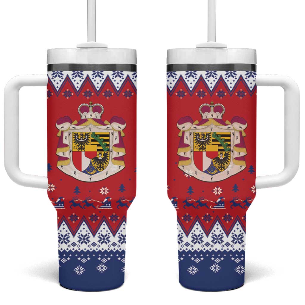 Liechtenstein Christmas Tumbler With Handle Coat Of Arms Frohe Weihnachten - Wonder Print Shop