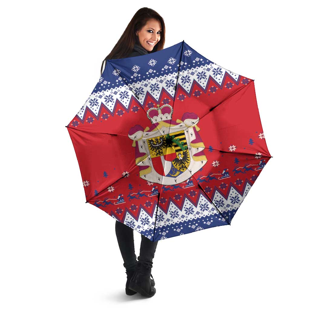 Liechtenstein Christmas Umbrella Coat Of Arms Frohe Weihnachten - Wonder Print Shop