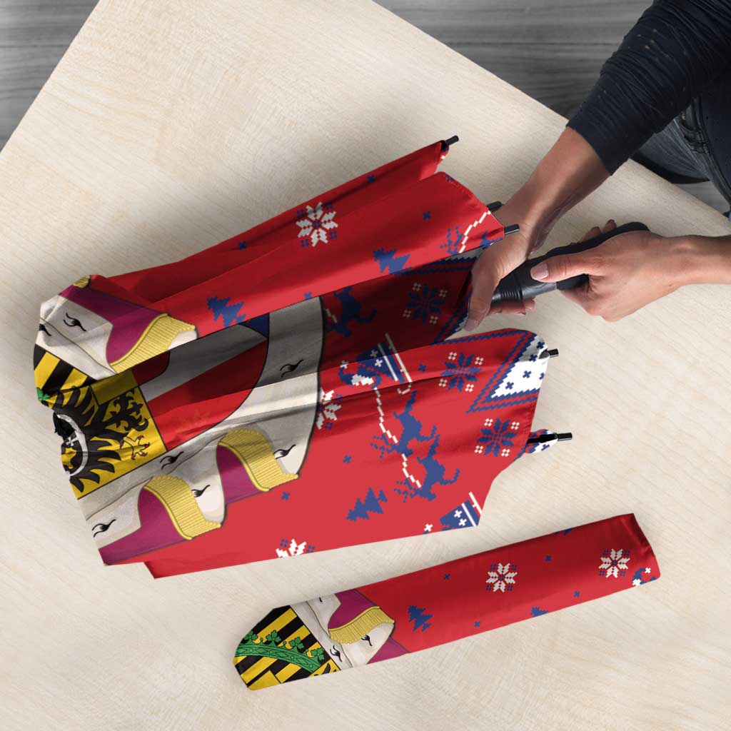 Liechtenstein Christmas Umbrella Coat Of Arms Frohe Weihnachten - Wonder Print Shop