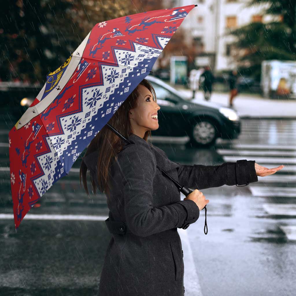 Liechtenstein Christmas Umbrella Coat Of Arms Frohe Weihnachten - Wonder Print Shop