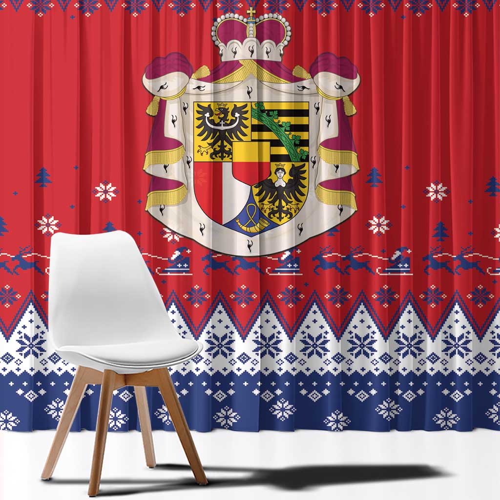 Liechtenstein Christmas Window Curtain Coat Of Arms Frohe Weihnachten - Wonder Print Shop