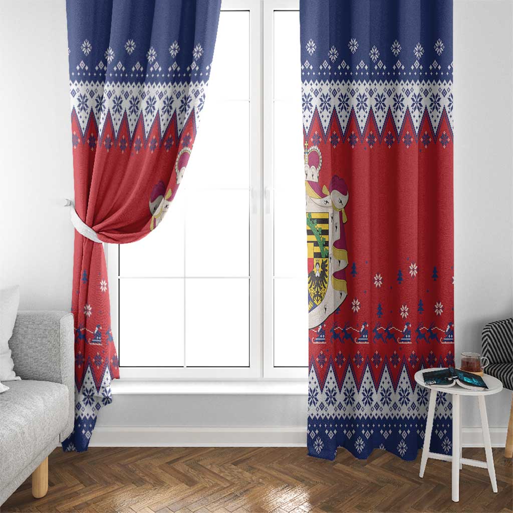 Liechtenstein Christmas Window Curtain Coat Of Arms Frohe Weihnachten - Wonder Print Shop