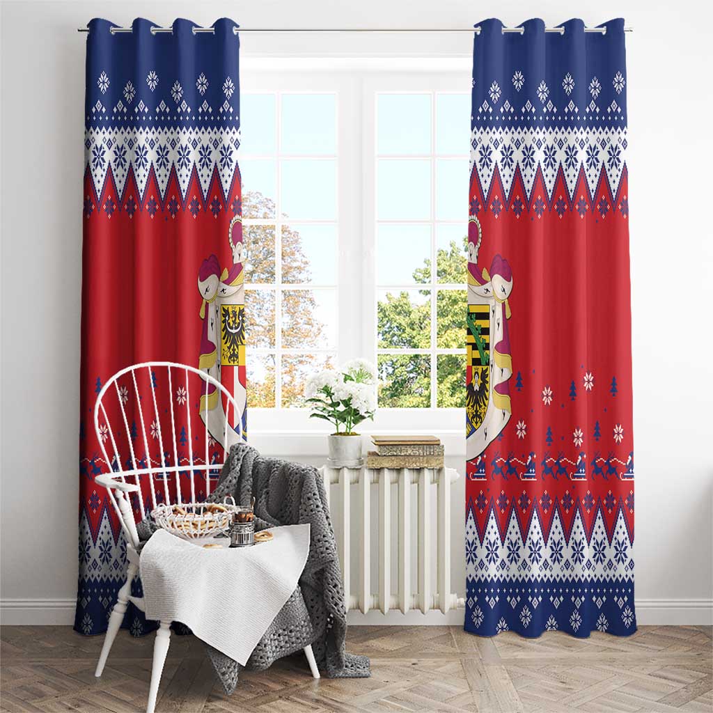 Liechtenstein Christmas Window Curtain Coat Of Arms Frohe Weihnachten - Wonder Print Shop