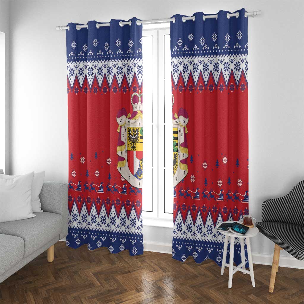 Liechtenstein Christmas Window Curtain Coat Of Arms Frohe Weihnachten - Wonder Print Shop