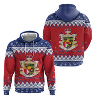 Liechtenstein Christmas Zip Hoodie Coat Of Arms Frohe Weihnachten - Wonder Print Shop