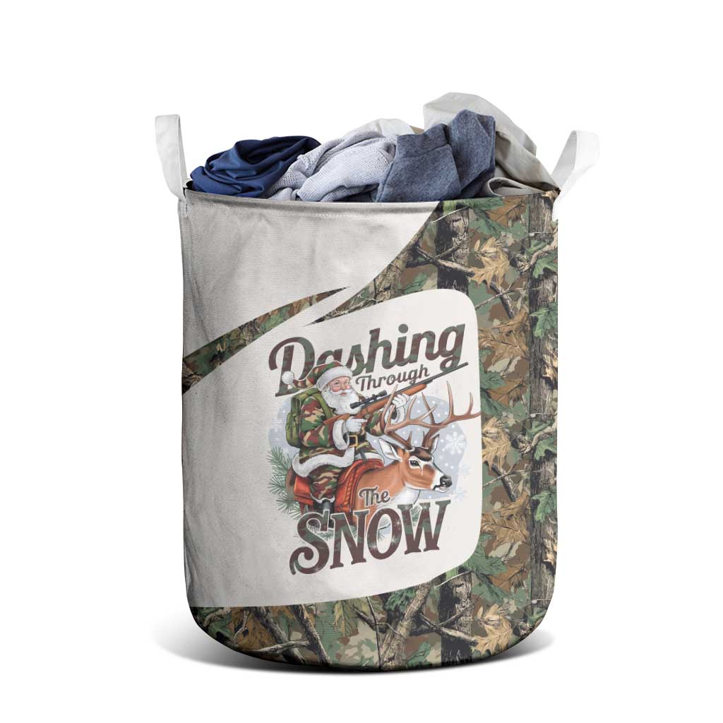 Santa Deer Hunting Christmas Laundry Basket Hunting Camouflage Patterns - Wonder Print Shop
