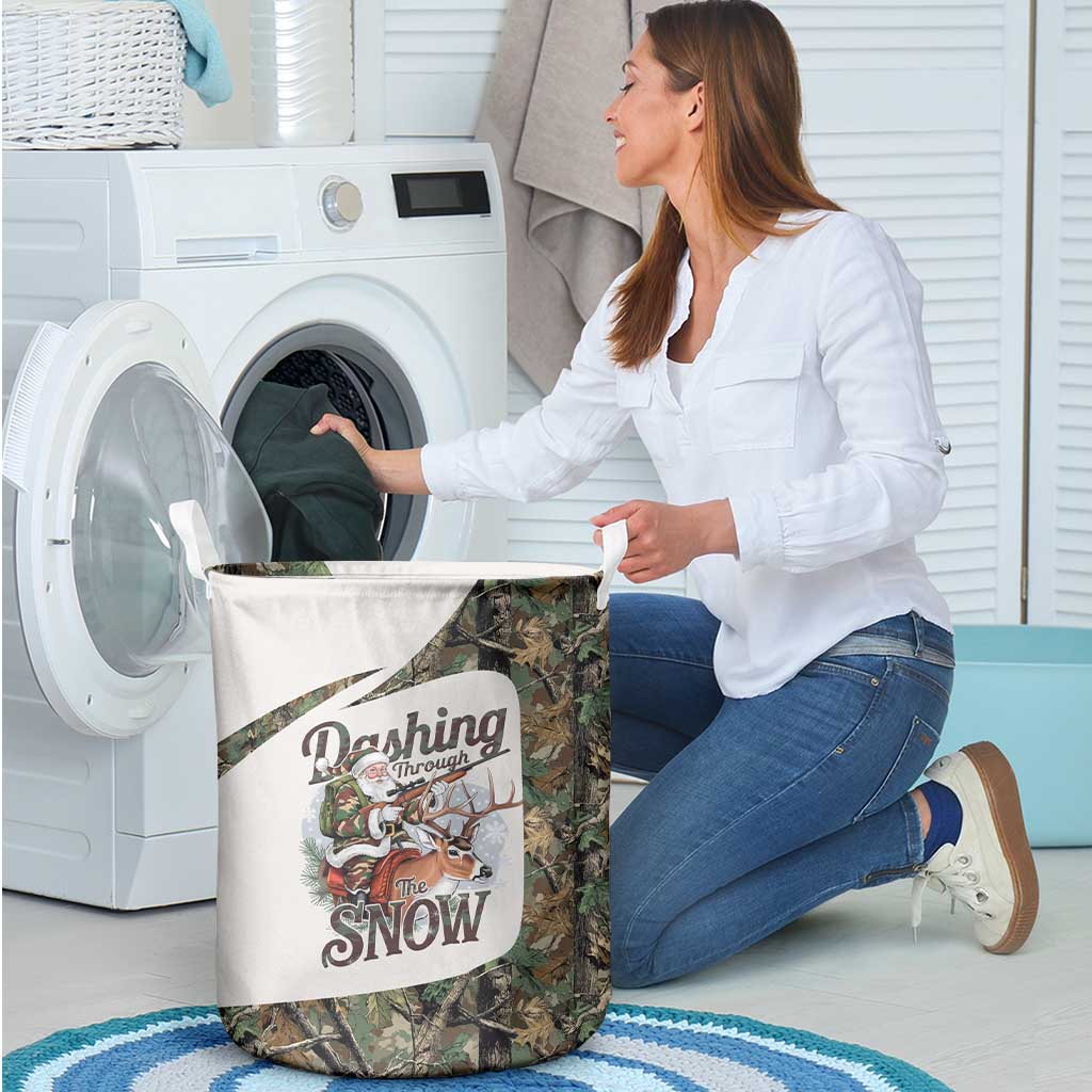 Santa Deer Hunting Christmas Laundry Basket Hunting Camouflage Patterns - Wonder Print Shop