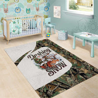 Santa Deer Hunting Christmas Area Rug Hunting Camouflage Patterns - Wonder Print Shop