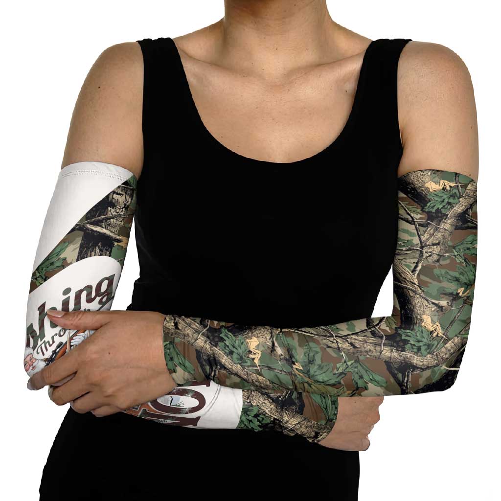 Santa Deer Hunting Christmas Arm Sleeves Hunting Camouflage Patterns - Wonder Print Shop