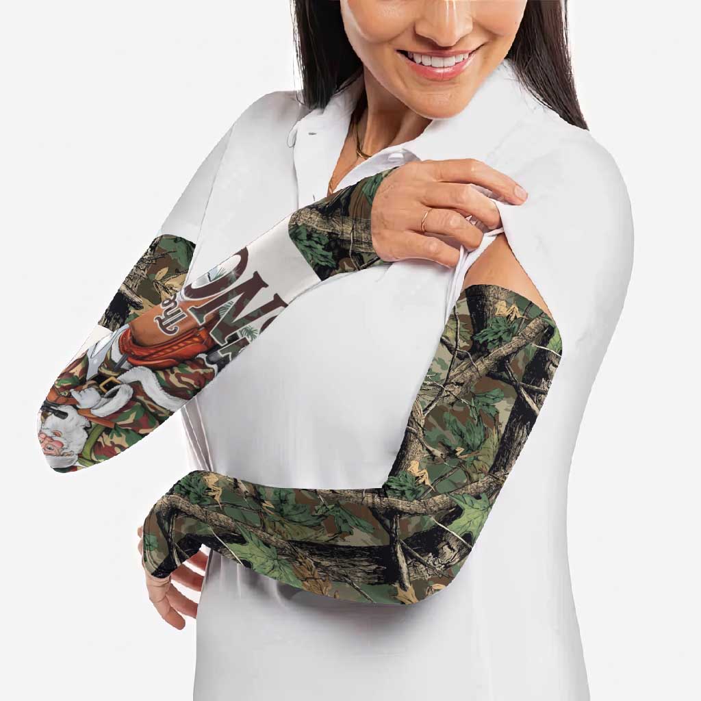 Santa Deer Hunting Christmas Arm Sleeves Hunting Camouflage Patterns - Wonder Print Shop