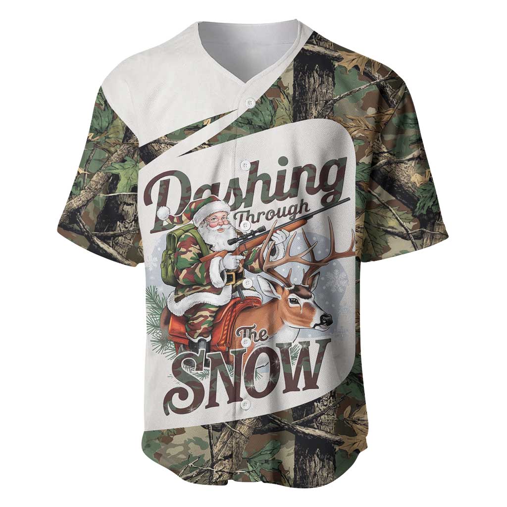 Santa Deer Hunting Christmas Baseball Jersey Hunting Camouflage Patterns - Wonder Print Shop