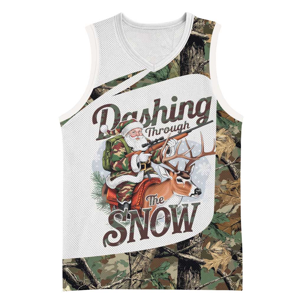 Santa Deer Hunting Christmas Basketball Jersey Hunting Camouflage Patterns - Wonder Print Shop