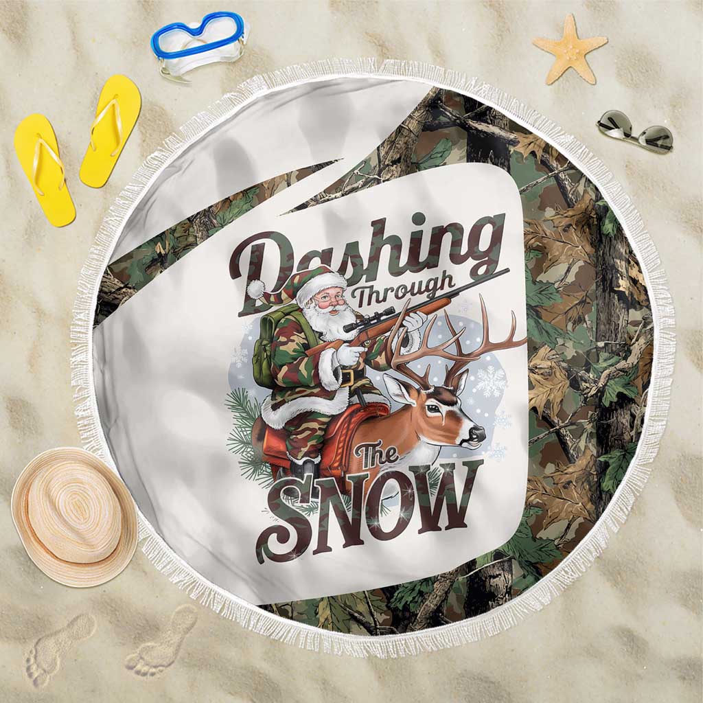 Santa Deer Hunting Christmas Beach Blanket Hunting Camouflage Patterns - Wonder Print Shop