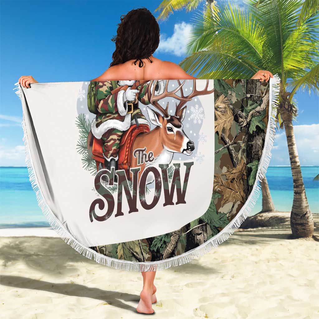 Santa Deer Hunting Christmas Beach Blanket Hunting Camouflage Patterns - Wonder Print Shop