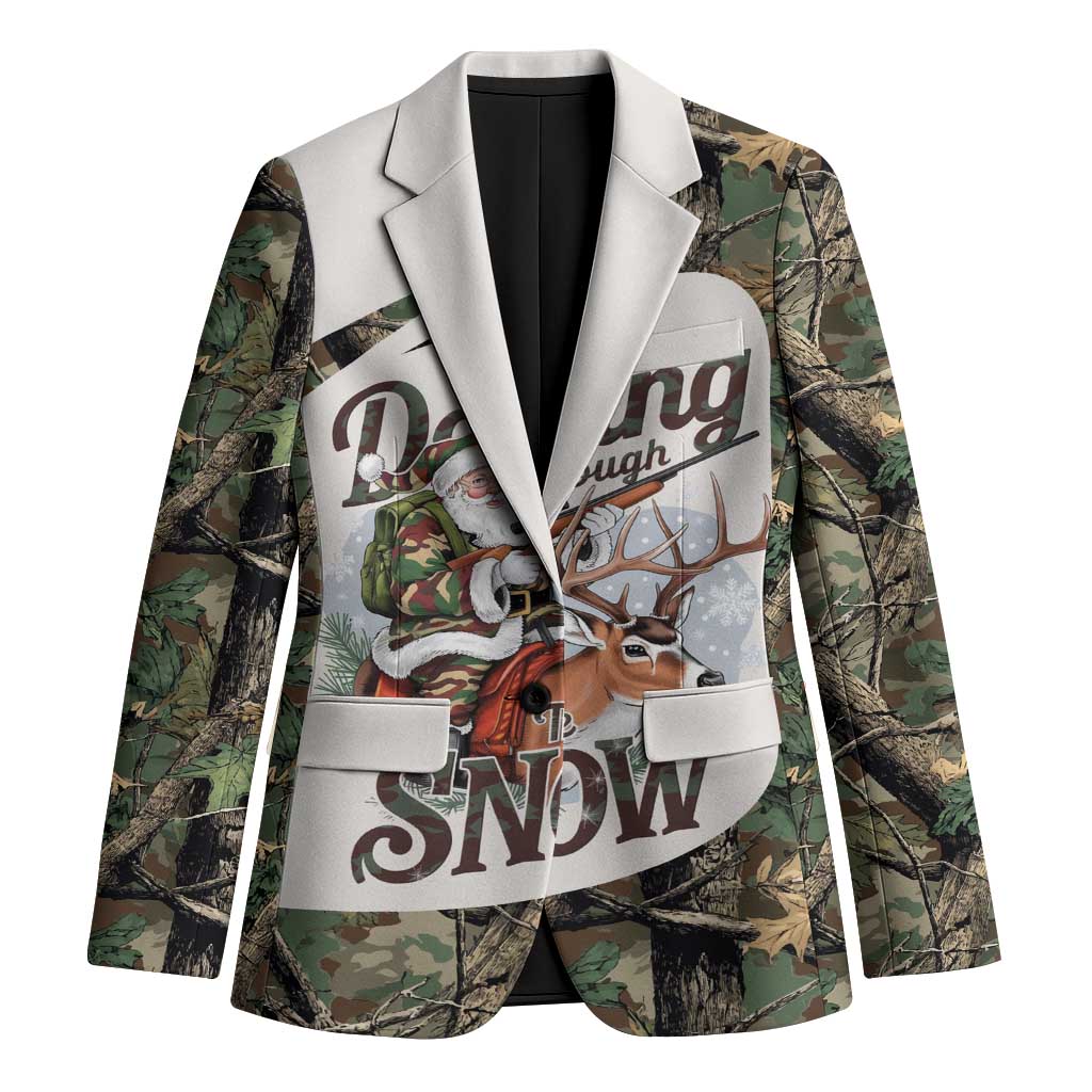 Santa Deer Hunting Christmas Blazer Hunting Camouflage Patterns - Wonder Print Shop