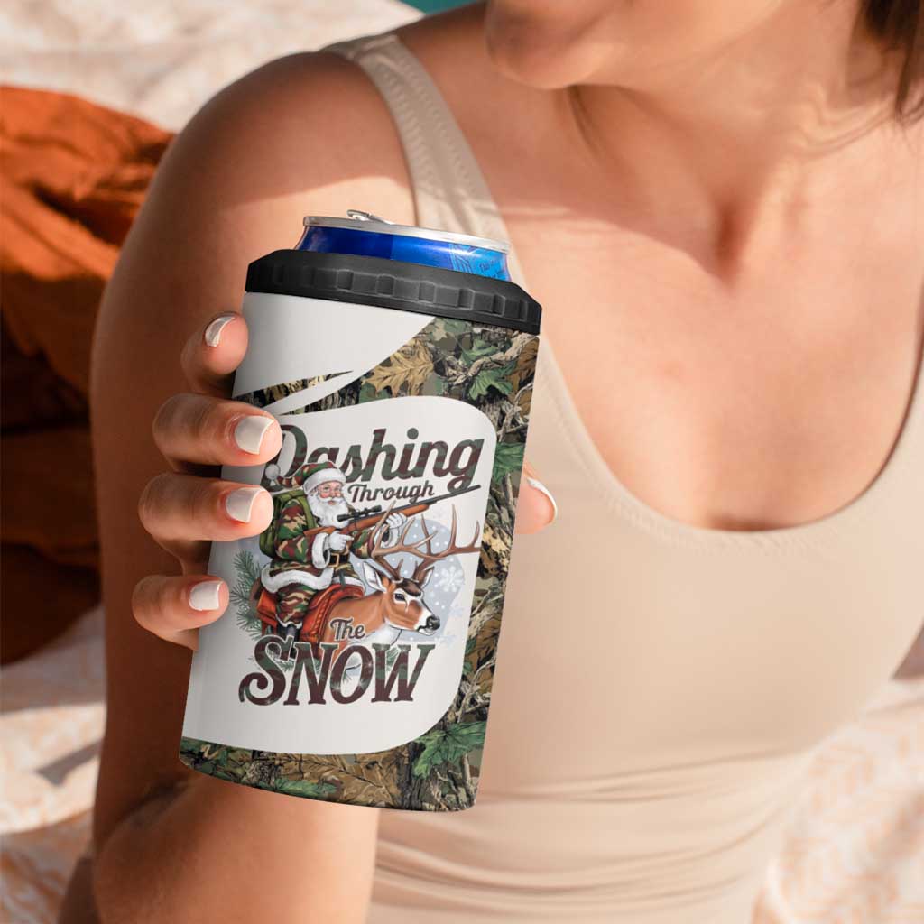 Santa Deer Hunting Christmas 4 in 1 Can Cooler Tumbler Hunting Camouflage Patterns - Wonder Print Shop