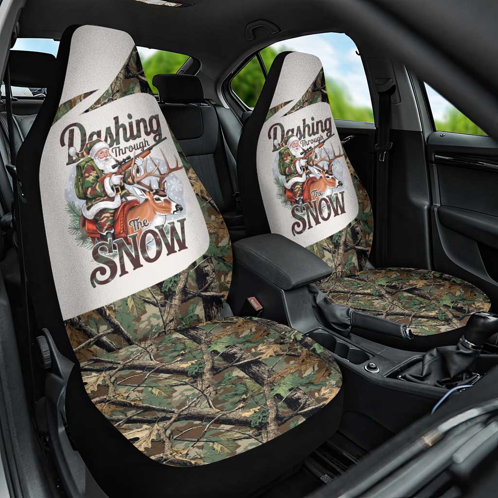 Santa Deer Hunting Christmas Car Seat Cover Hunting Camouflage Patterns - Wonder Print Shop