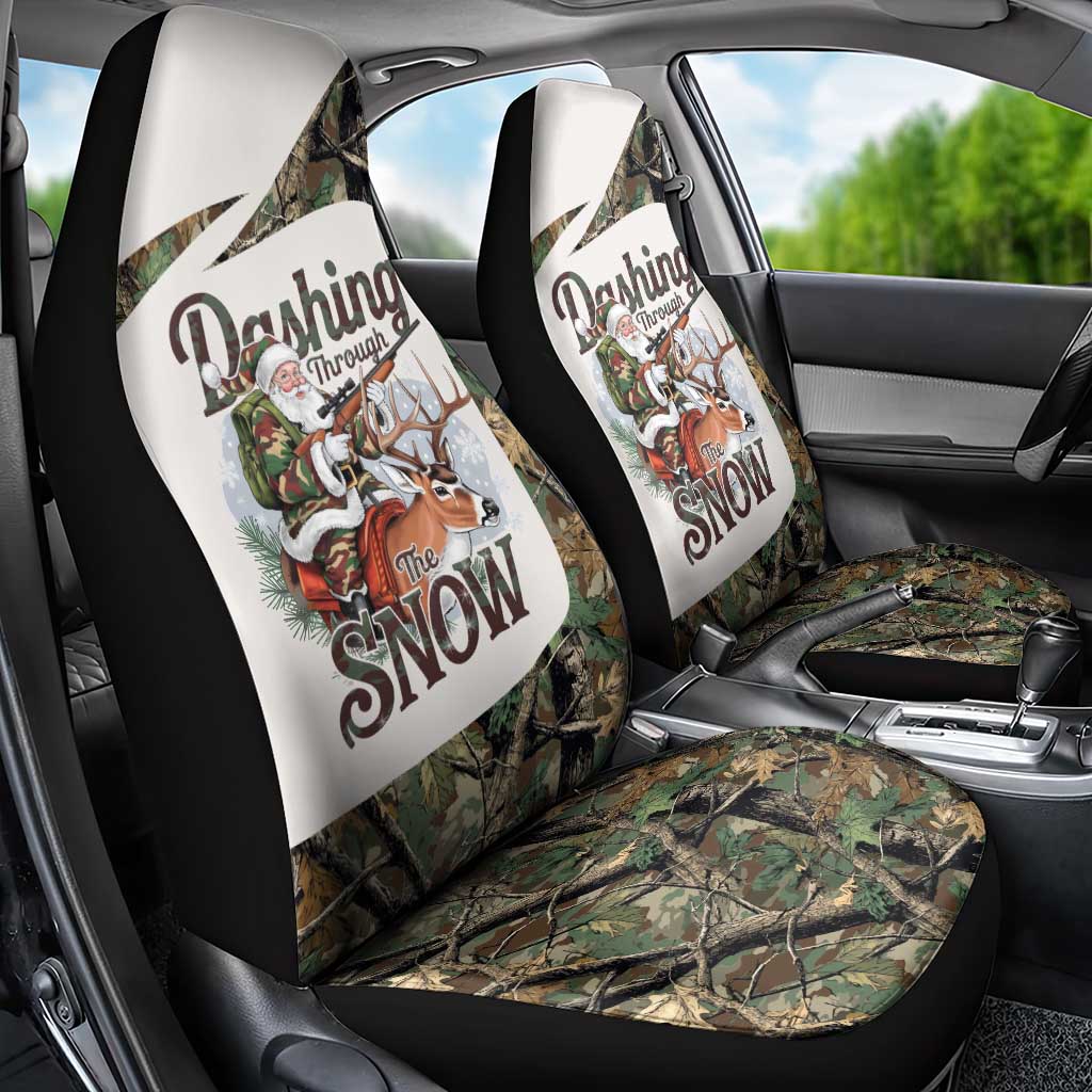 Santa Deer Hunting Christmas Car Seat Cover Hunting Camouflage Patterns - Wonder Print Shop