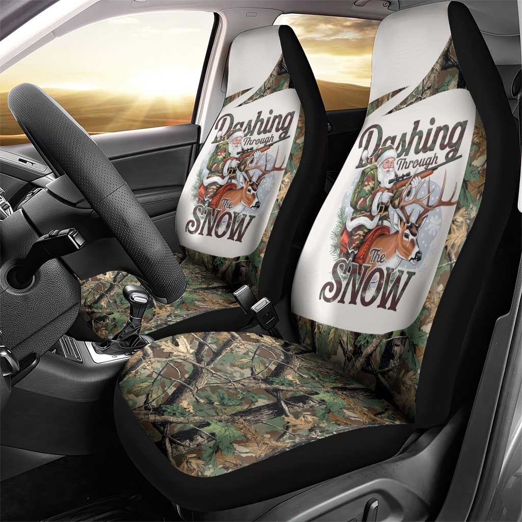 Santa Deer Hunting Christmas Car Seat Cover Hunting Camouflage Patterns - Wonder Print Shop