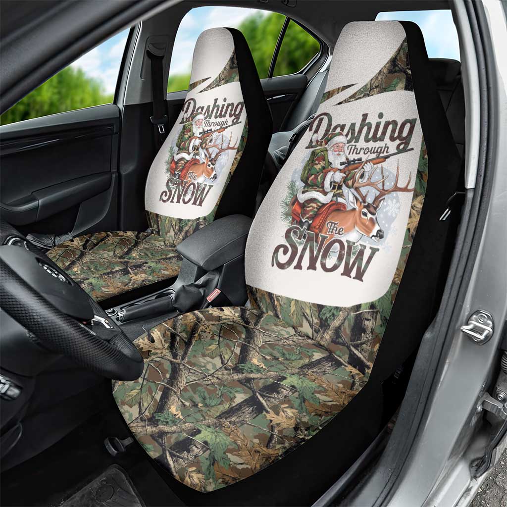 Santa Deer Hunting Christmas Car Seat Cover Hunting Camouflage Patterns - Wonder Print Shop