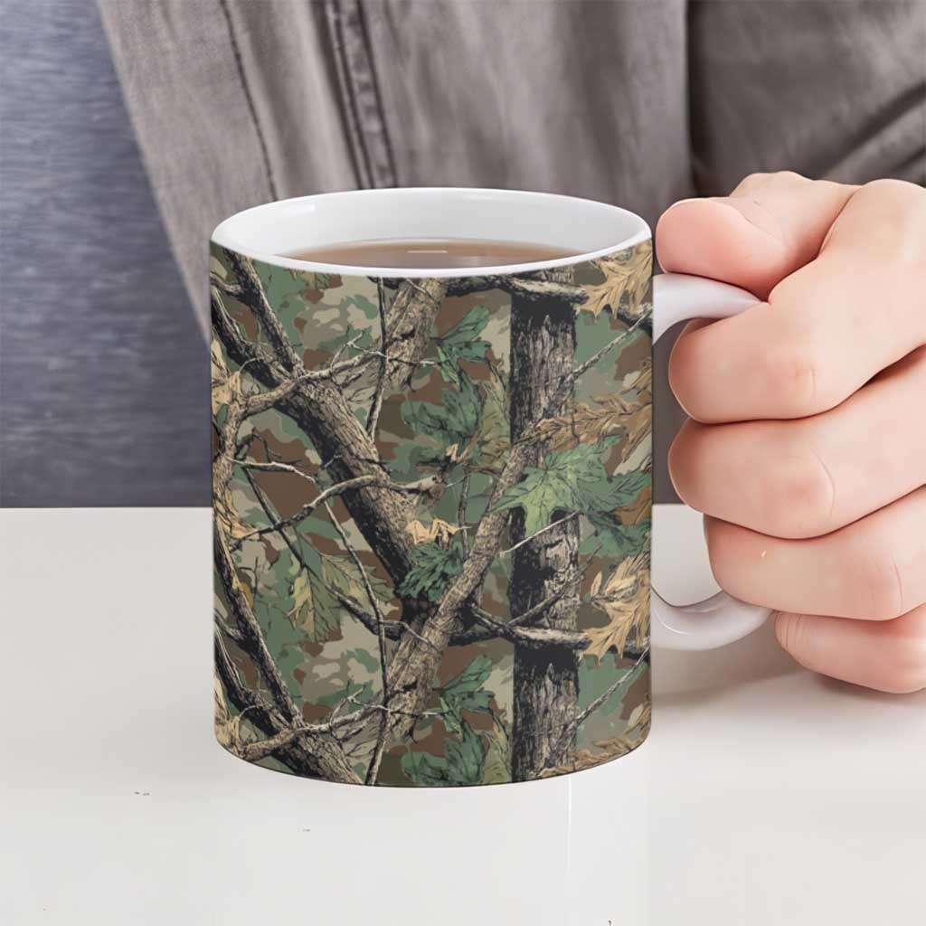 Santa Deer Hunting Christmas Ceramic Mug Hunting Camouflage Patterns - Wonder Print Shop