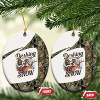 Santa Deer Hunting Christmas Ceramic Ornament Hunting Camouflage Patterns - Wonder Print Shop